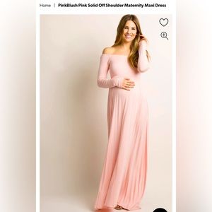 Pink Blush - Pink off the shoulder Maternity Dress